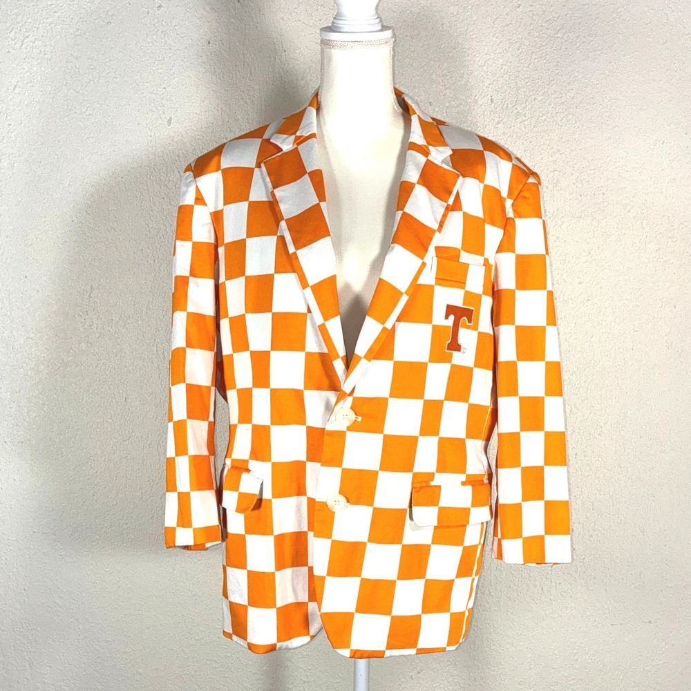 Loudmouth Orange Check Blazer - 44 - Tennessee Volunteers Gameday Tailgate